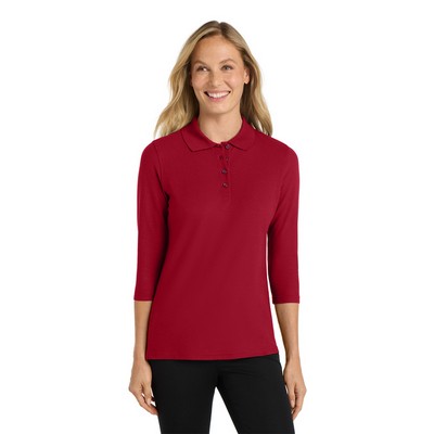 Port Authority® Ladies Silk Touch™ 3/4 Sleeve Polo Shirt